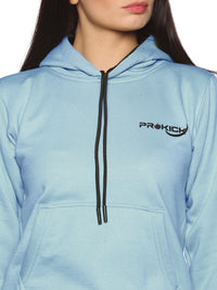 Prokick Sports Women Hooded Sweat Shirt , Sky Blue - Best Price online Prokicksports.com