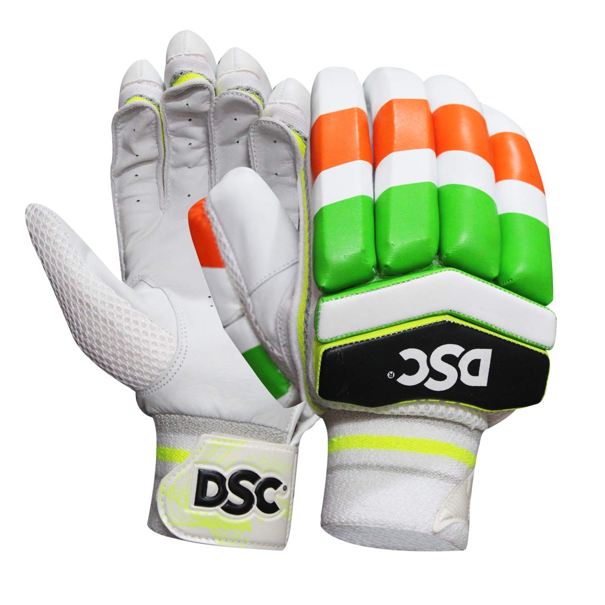 DSC Condor Motion Leather Cricket Batting Gloves, Right (Orange White) - Best Price online Prokicksports.com