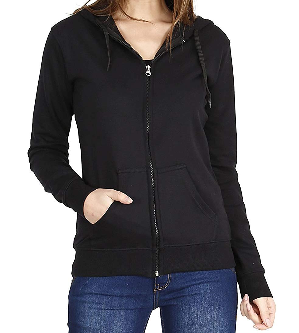 Prokick Women's Cotton Sweatshirt/Hoodie - Black - Best Price online Prokicksports.com