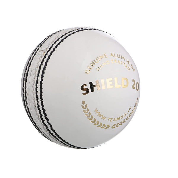 SG Shield 20 Cricket Leather Ball for Adult , White - 1PC