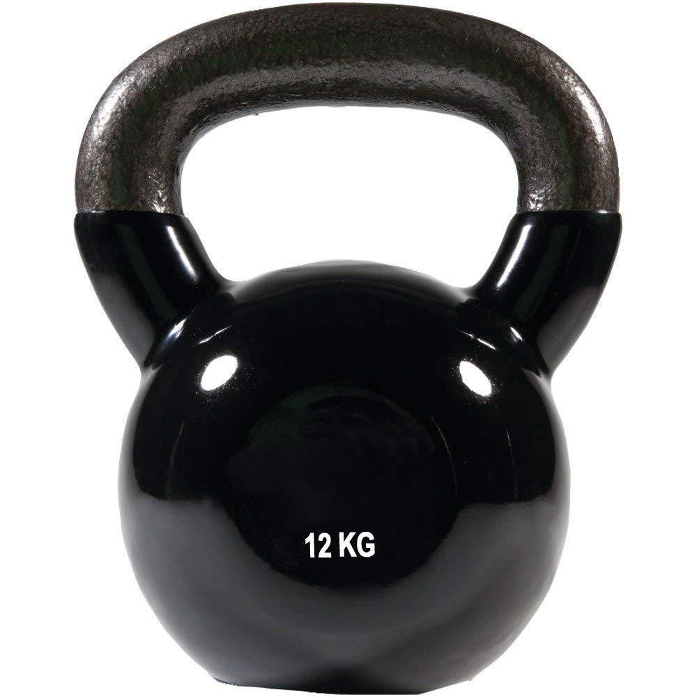 Prokick Vinyl Half Coating Kettle Bell for Gym & Workout - Black - Best Price online Prokicksports.com