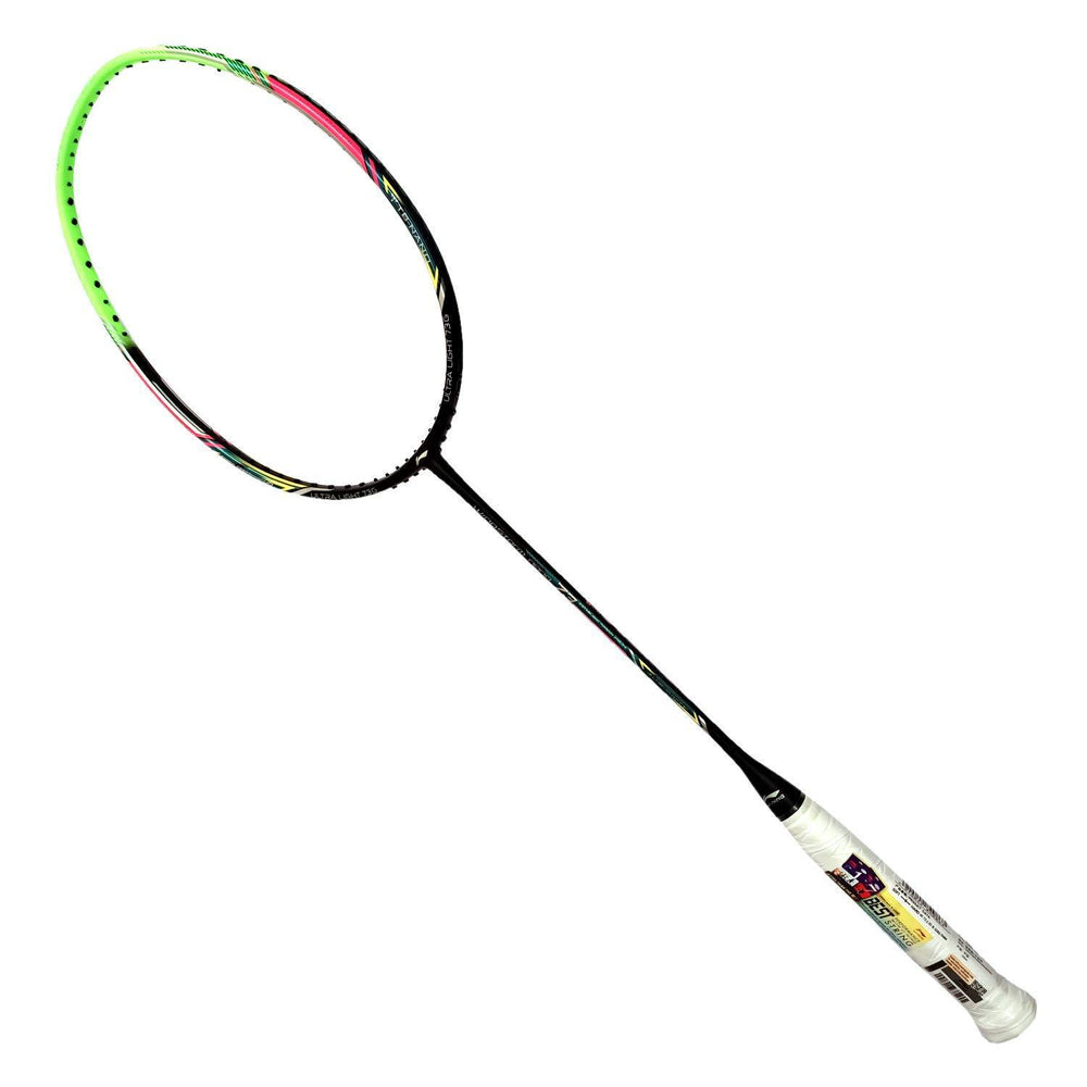 Li-Ning Windstorm Nano 73 Professional Badminton Racquet | Ultra-Light 73g Frame | High Modulus Graphite | Aerotec Beam System | Unstrung Black/Green - Best Price online Prokicksports.com