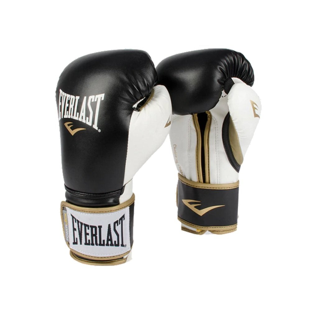 Everlast Powerlock Hook & Loop Training Boxing Gloves (Black & White) - Best Price online Prokicksports.com