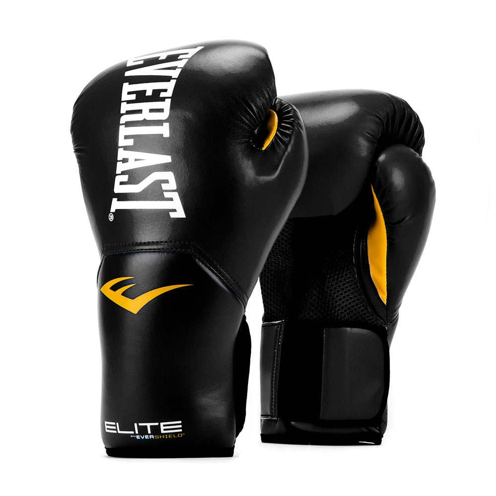 Everlast P00001240-10 Leather Training Boxing Gloves, Medium (Black) - Best Price online Prokicksports.com