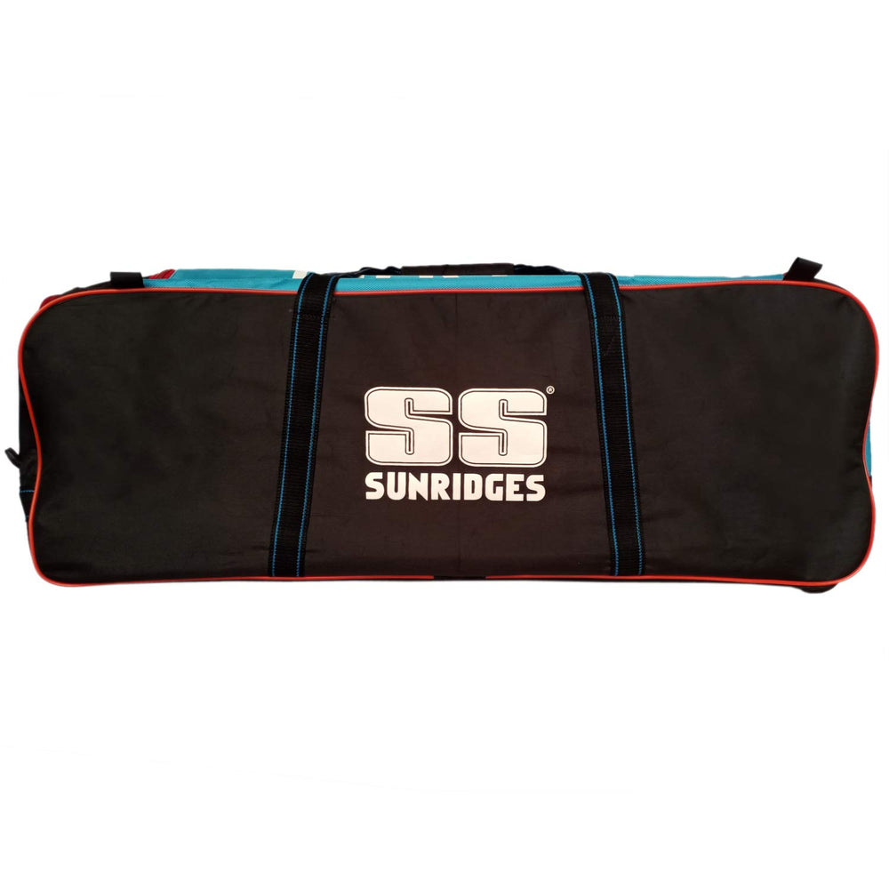 SS Storm Double Wheel Cricket Kit Bag - Black/Cyan - Best Price online Prokicksports.com