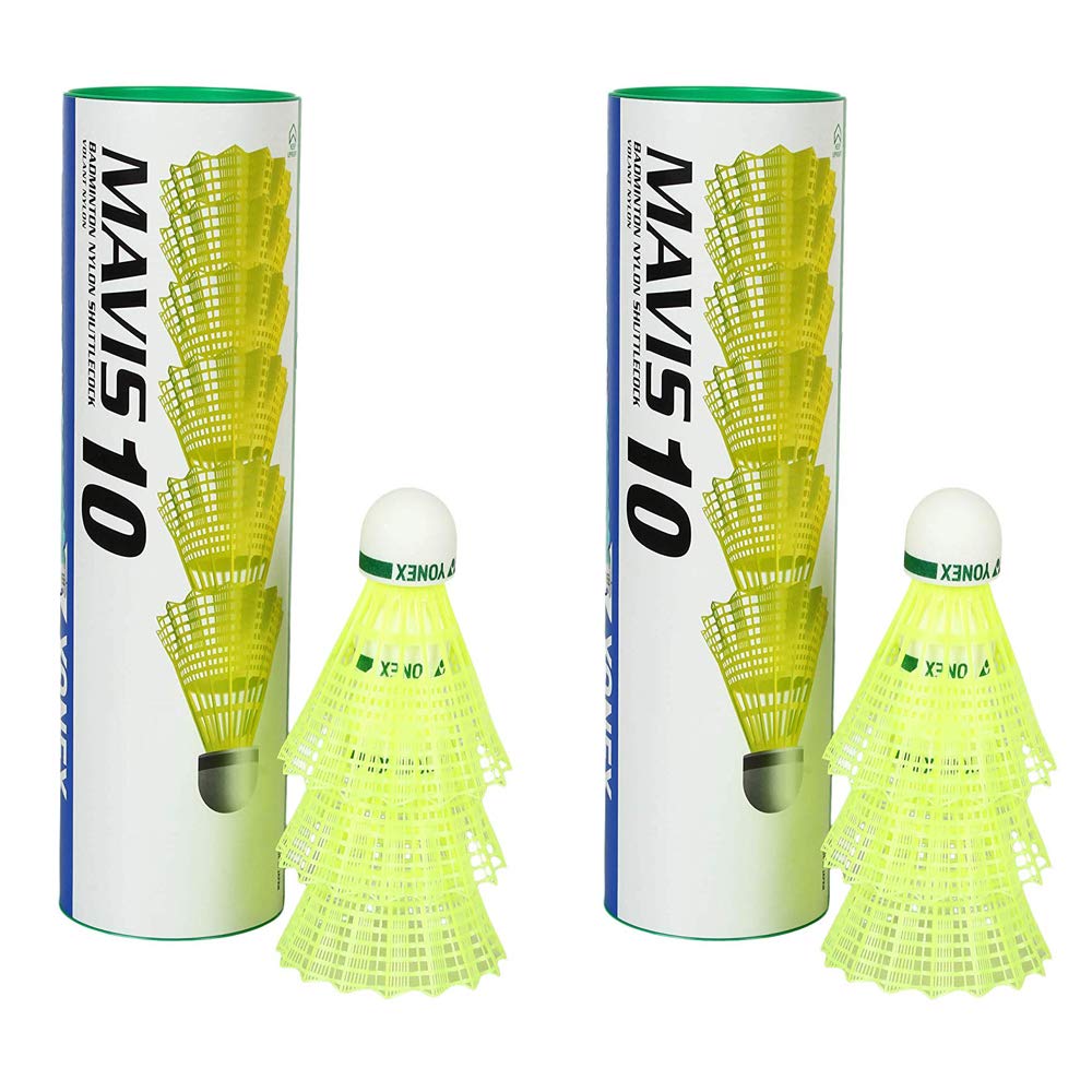 Yonex Mavis 10 Shuttle Cock (Yellow) - Green Cap (2 cans) - Best Price online Prokicksports.com