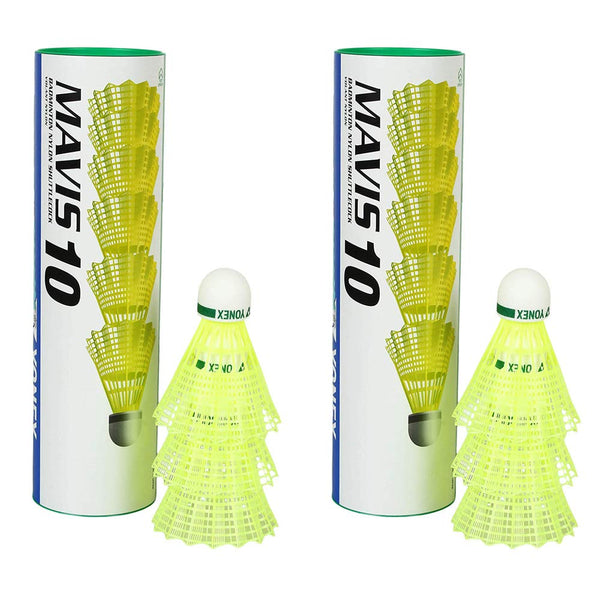 Yonex Mavis 10 Shuttle Cock (Yellow) - Green Cap (2 cans)