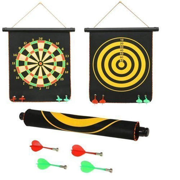 Prokick High Magnetic Power with Double Faced Portable and Foldable Dart Game with 6 Colourful Non Pointed Darts for Kids 20-Inch
