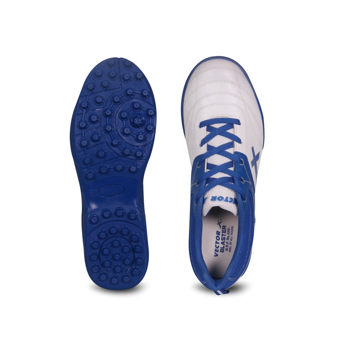 Vector X White-Blue Blaster Cricket Shoes - Best Price online Prokicksports.com