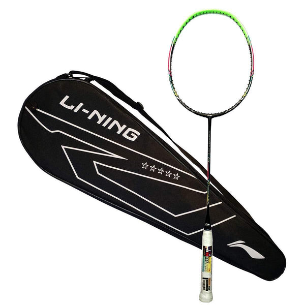 Li-Ning Windstorm Nano 73 Professional Badminton Racquet | Ultra-Light 73g Frame | High Modulus Graphite | Aerotec Beam System | Unstrung Black/Green