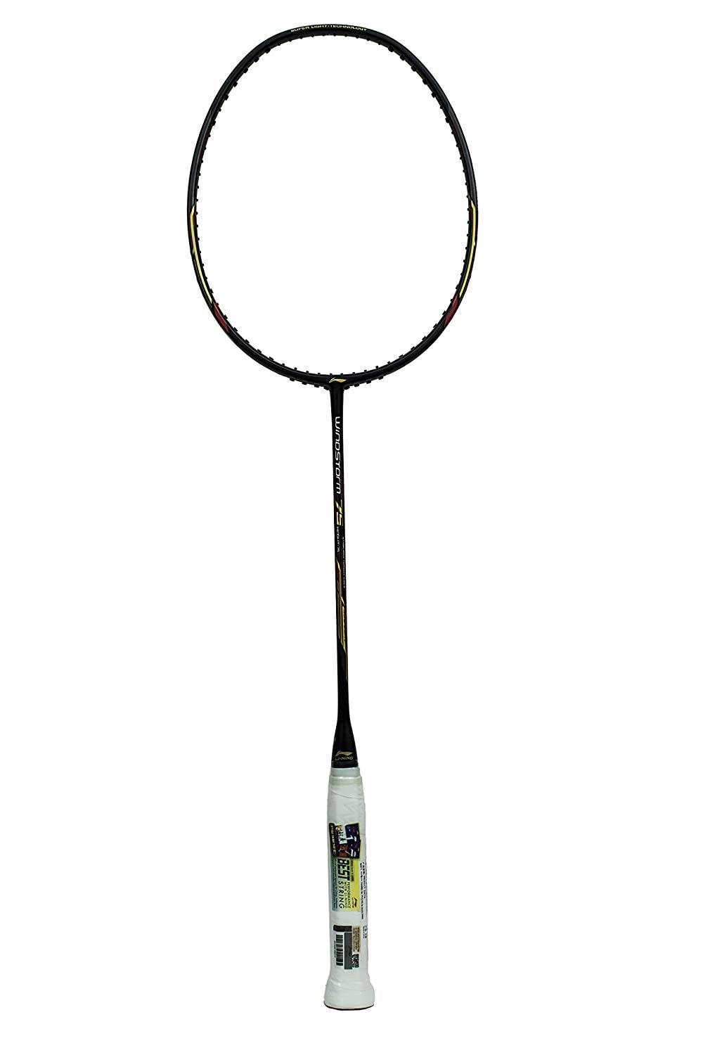 Li-Ning Windstorm 75 Carbon-Fiber Badminton Racquet Black/Gold - Best Price online Prokicksports.com
