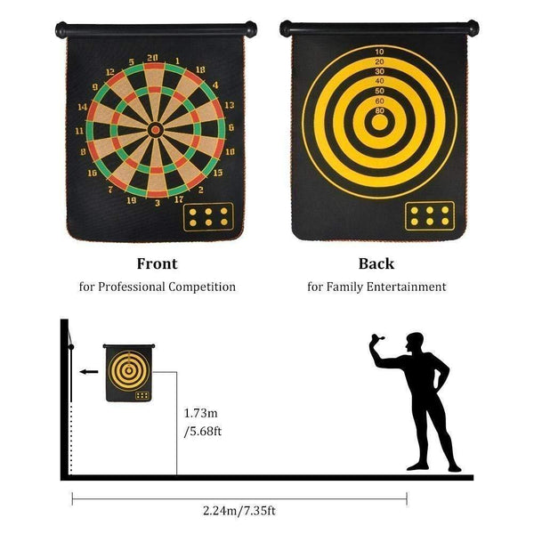 Prokick High Magnetic Power with Double Faced Portable and Foldable Dart Game with 6 Colourful Non Pointed Darts for Kids 20-Inch
