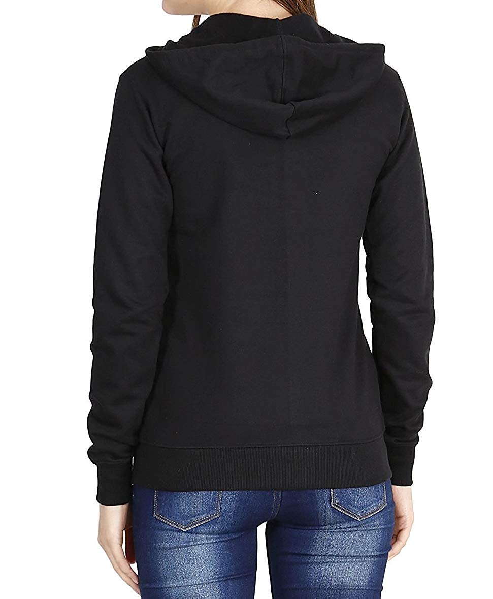 Prokick Women's Cotton Sweatshirt/Hoodie - Black - Best Price online Prokicksports.com