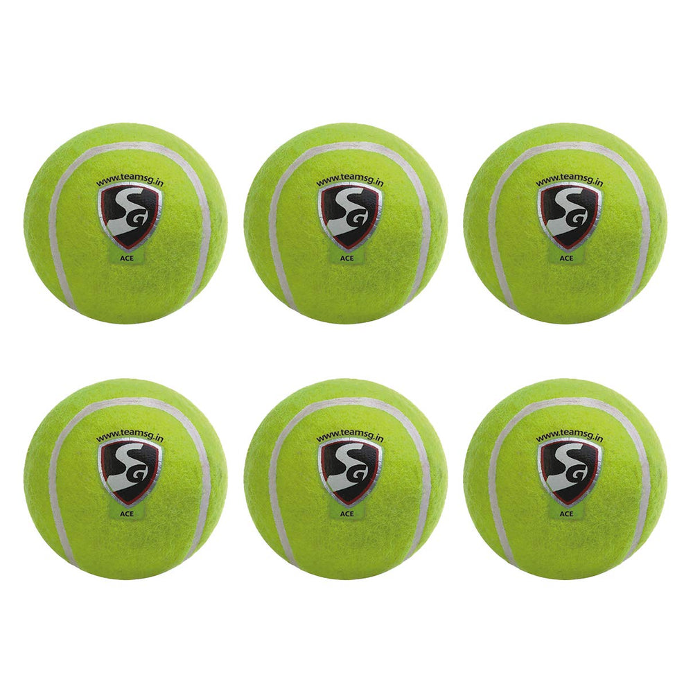 SG Light Weight Cricket Tennis Ball, Pack of 6 (Yellow)