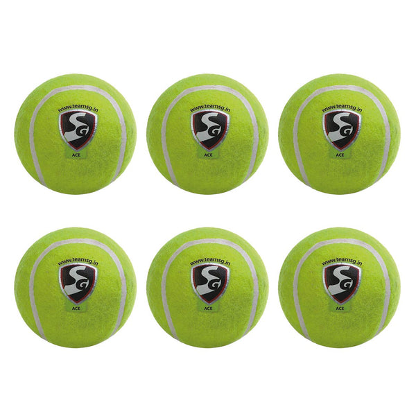 SG Light Weight Cricket Tennis Ball, Pack of 6 (Yellow)