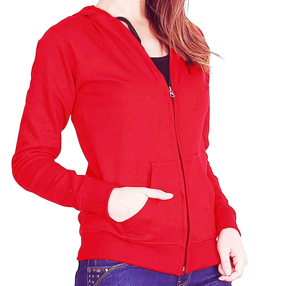 Prokick Women's Cotton Sweatshirt/Hoodie - Red - Best Price online Prokicksports.com