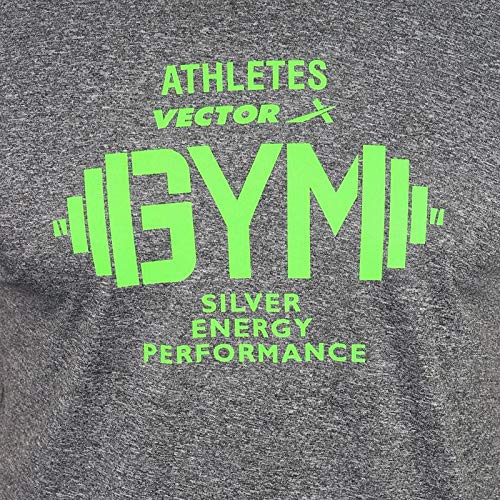 Vector X Silver-Energy-D Polyester Gym T-Shirts (Dark Grey) - Best Price online Prokicksports.com