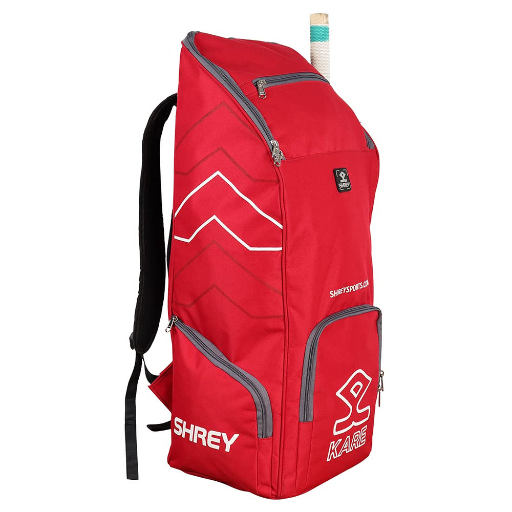 Shrey Kare Duffle Cricket Kitbag - Red | Premium Spacious Cricket Bag | Durable Travel Sports Kit Bag for Players, Bats, Pads & Accessories - Best Price online Prokicksports.com