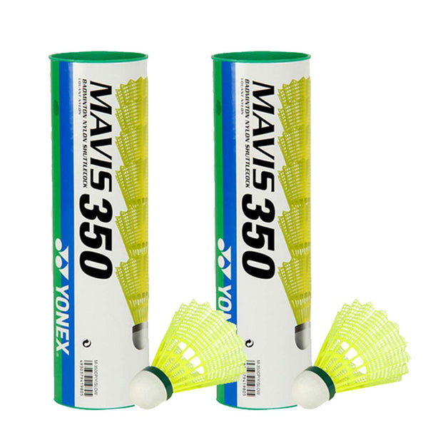 Yonex MAVIS 350 Green Cap Nylon Shuttlecock - 2 Can