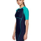 Speedo Female Swimwear Essential Spliced Kneesuit (Navy/Navy/Jade) - Best Price online Prokicksports.com