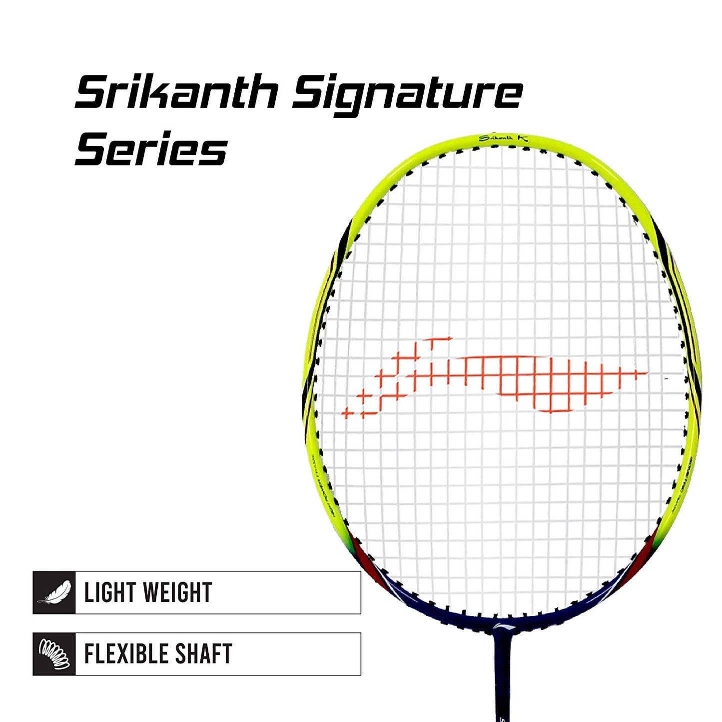 Li-Ning SK Junior 77 (Strung) Badminton Racquets with Free Head Cover Blend - Navy/Lime - Best Price online Prokicksports.com