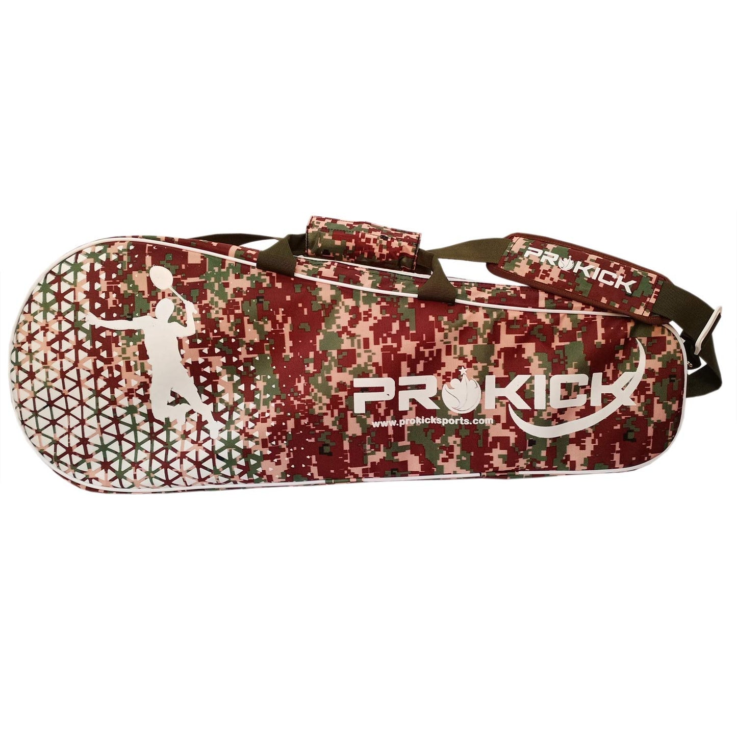 Prokick Badminton Kitbag with Double Zipper Compartment - Brown Camo Fusion - Best Price online Prokicksports.com