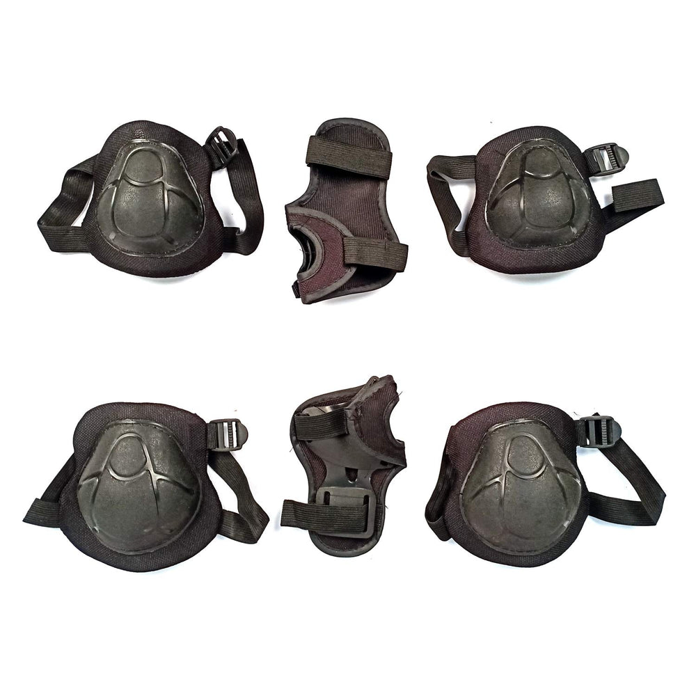Prokick Protective Set - 2pcs knee pad, 2pcs elbow pad, 2pcs wrist pad, Black