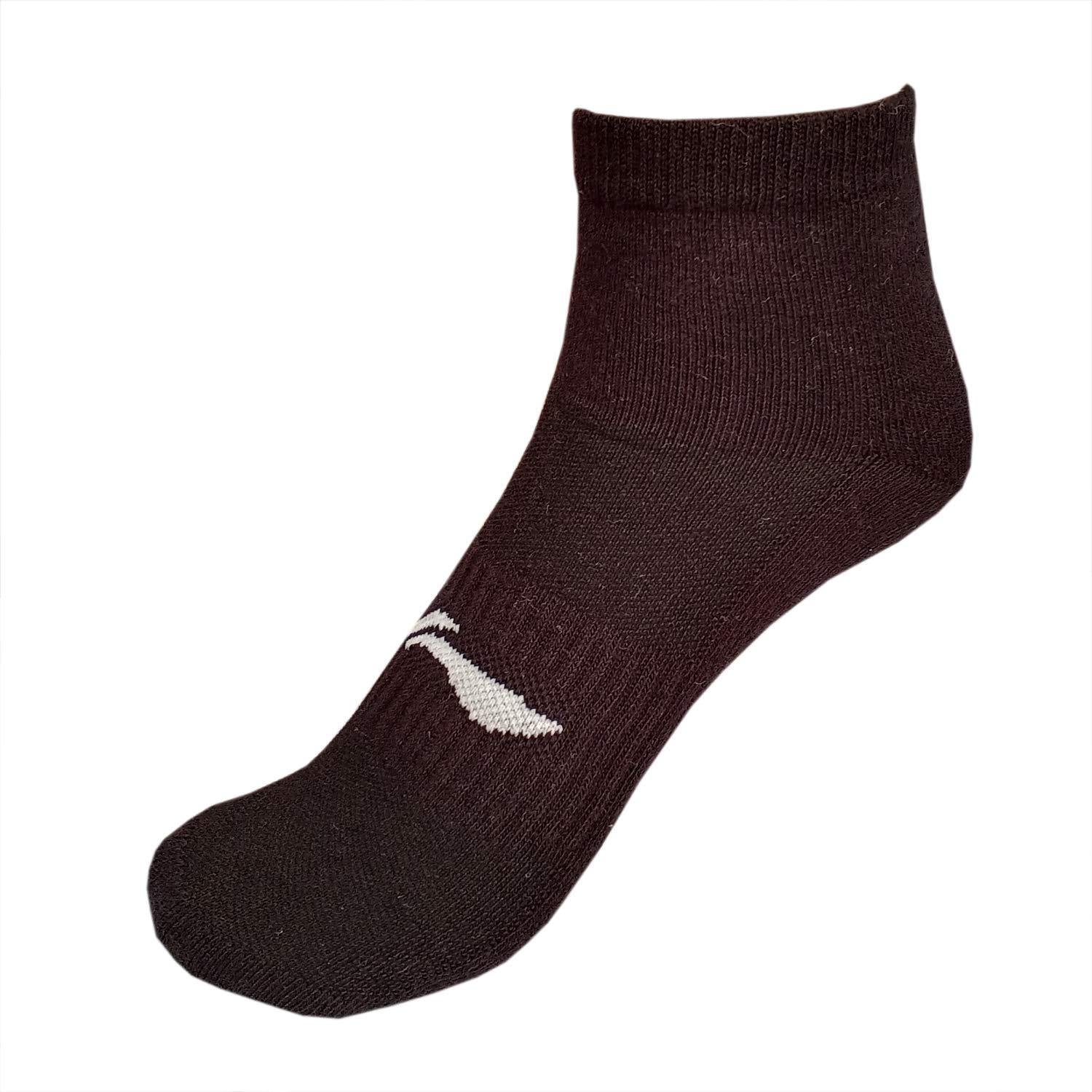 Li-Ning Cotton Men's Sports Socks, No-Show, Pack of 3, Black - Best Price online Prokicksports.com