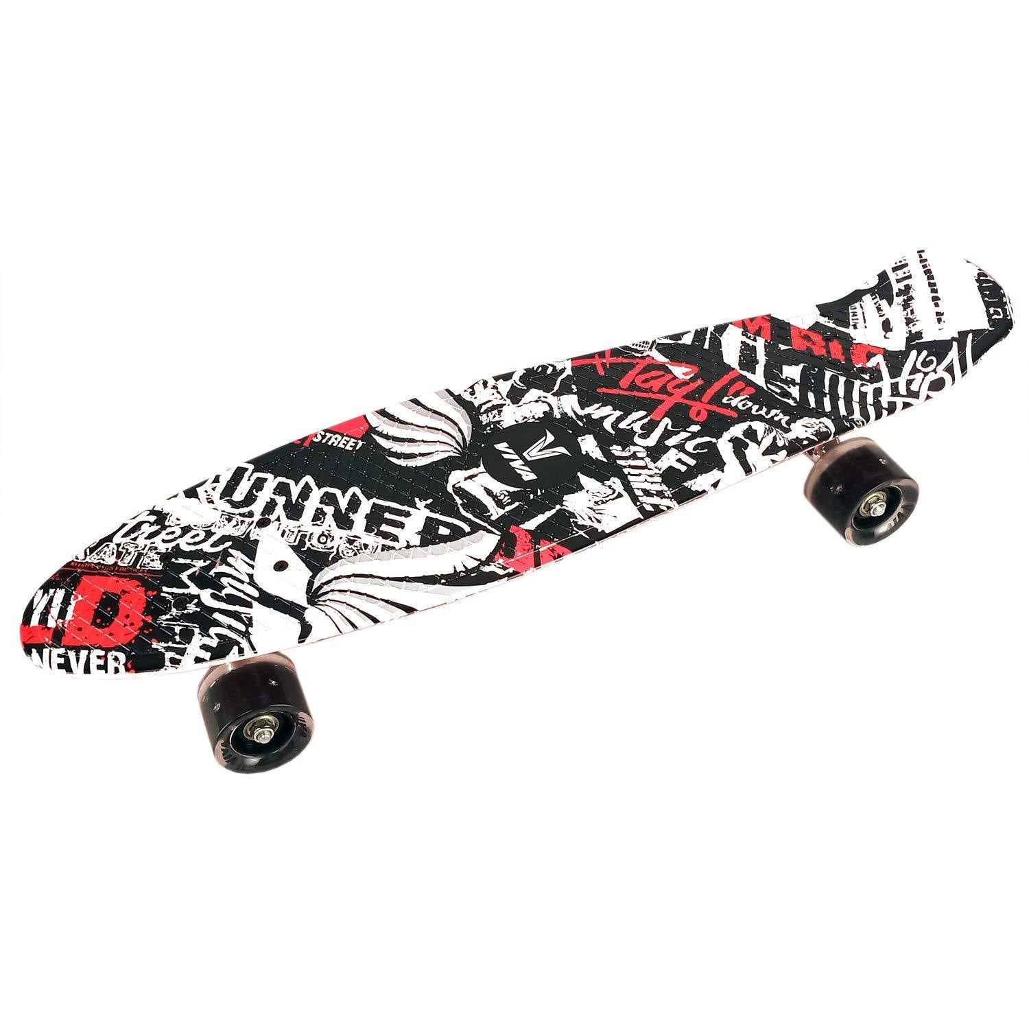Prokick Skateboard with Flashlight Wheels - Senior  - White (26 x 7 Inches) - Best Price online Prokicksports.com