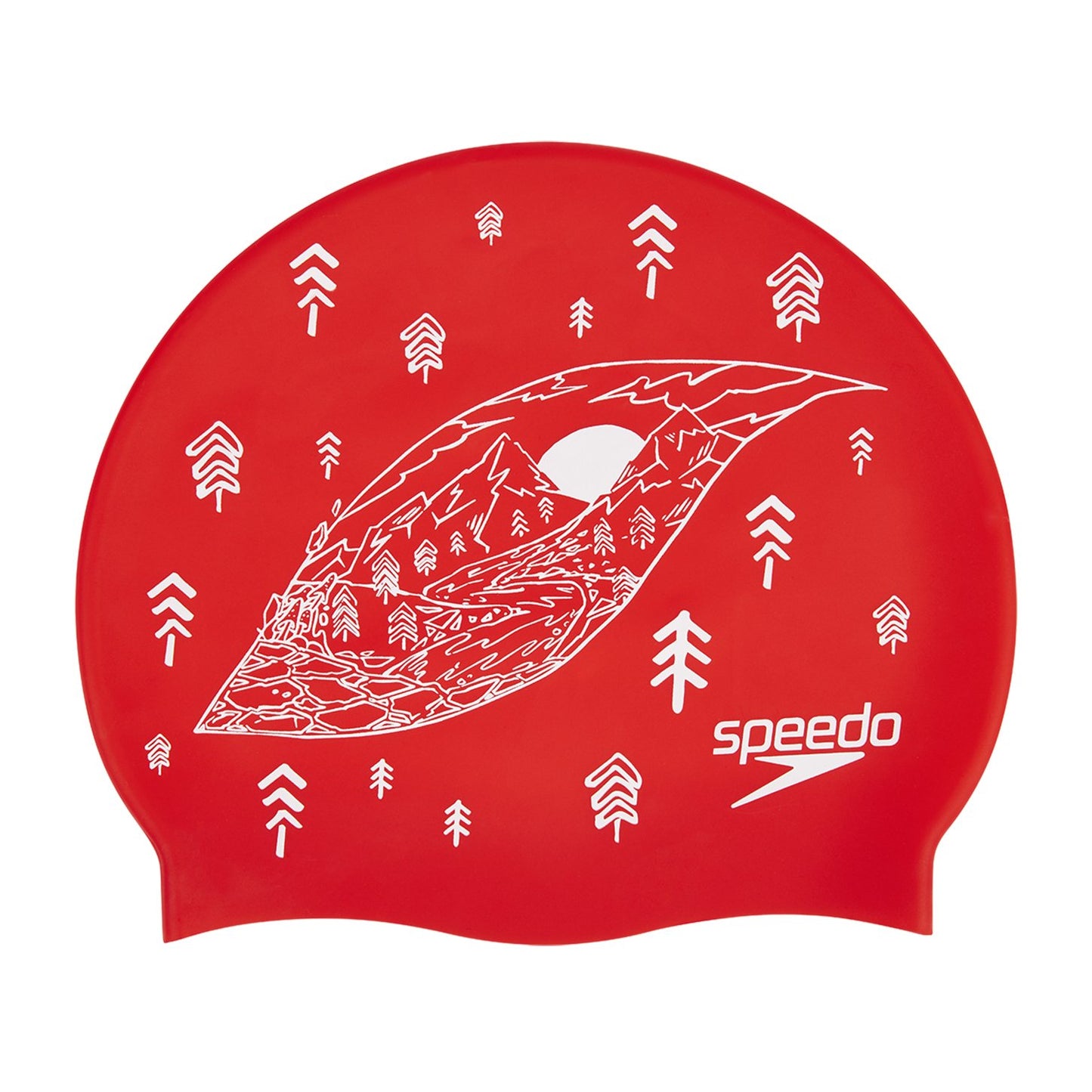 Speedo Slogan Print Swimming Cap, Free Size (Red/White) - Best Price online Prokicksports.com