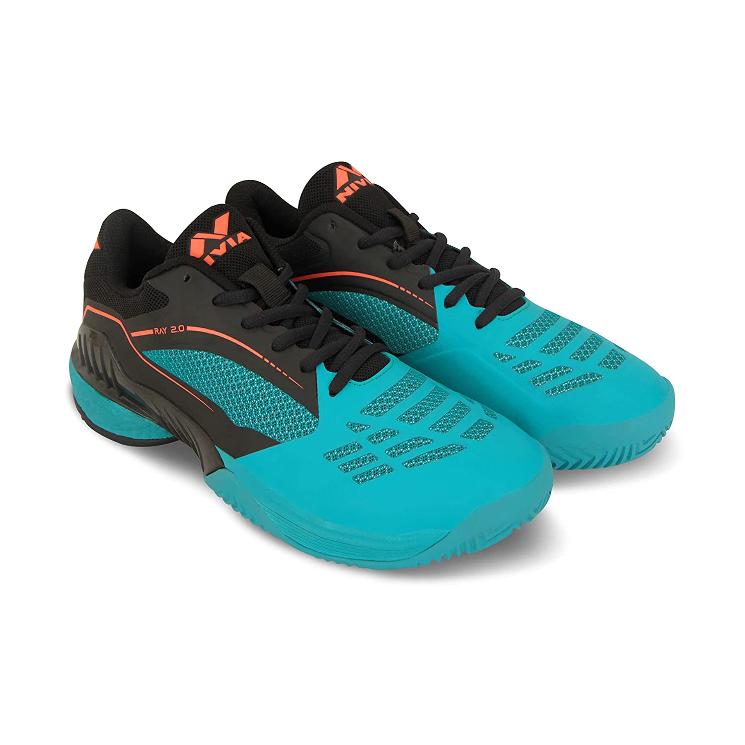 Nivia Ray 2.0 Tennis Shoe, Hyper Turq/Black - Best Price online Prokicksports.com