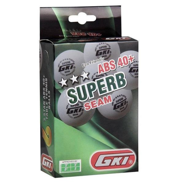 GKI Superb 3 Star ABS Plastic 40+ Table Tennis Ball, Pack of 6 (White)