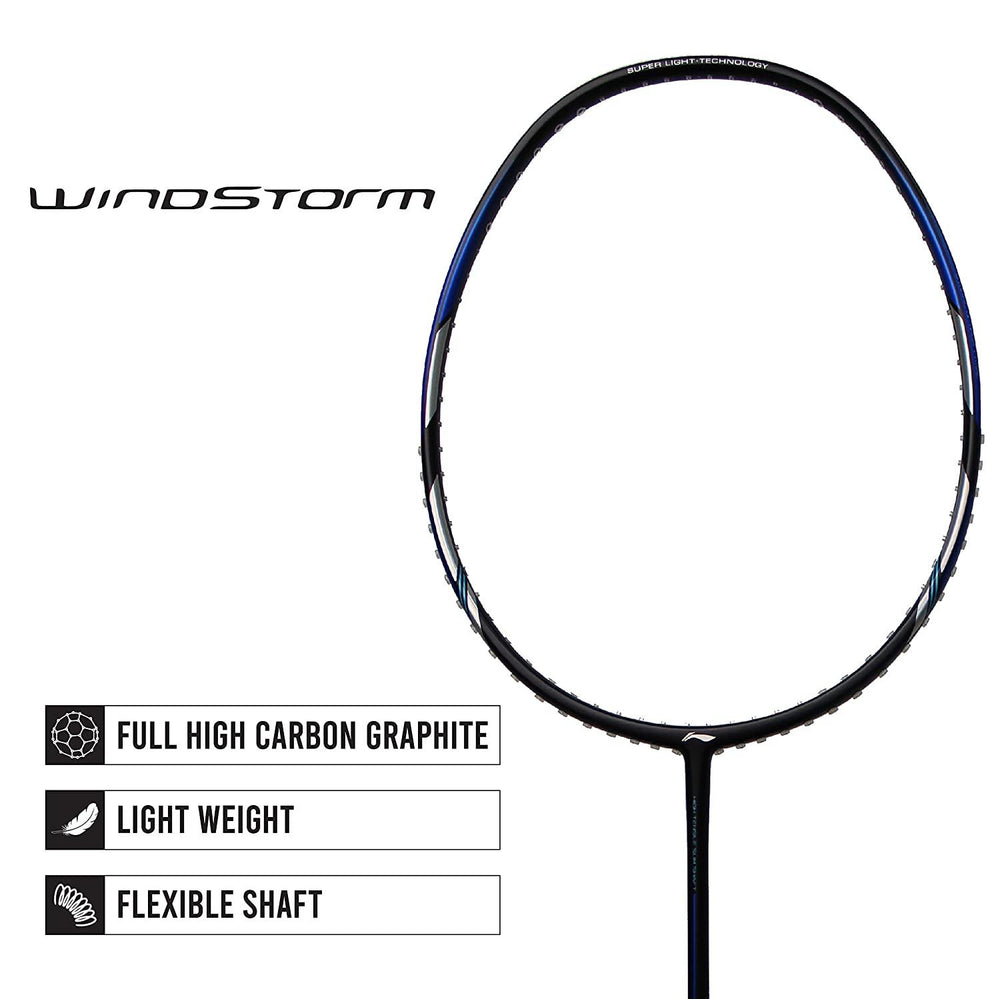 Li-Ning Windstorm 78 Plus Unstrung Badminton Racquet | Superlight 78g Frame | Aerotec Beam System | Dynamic Optimum Frame | High Tension Speed Racquet - Best Price online Prokicksports.com