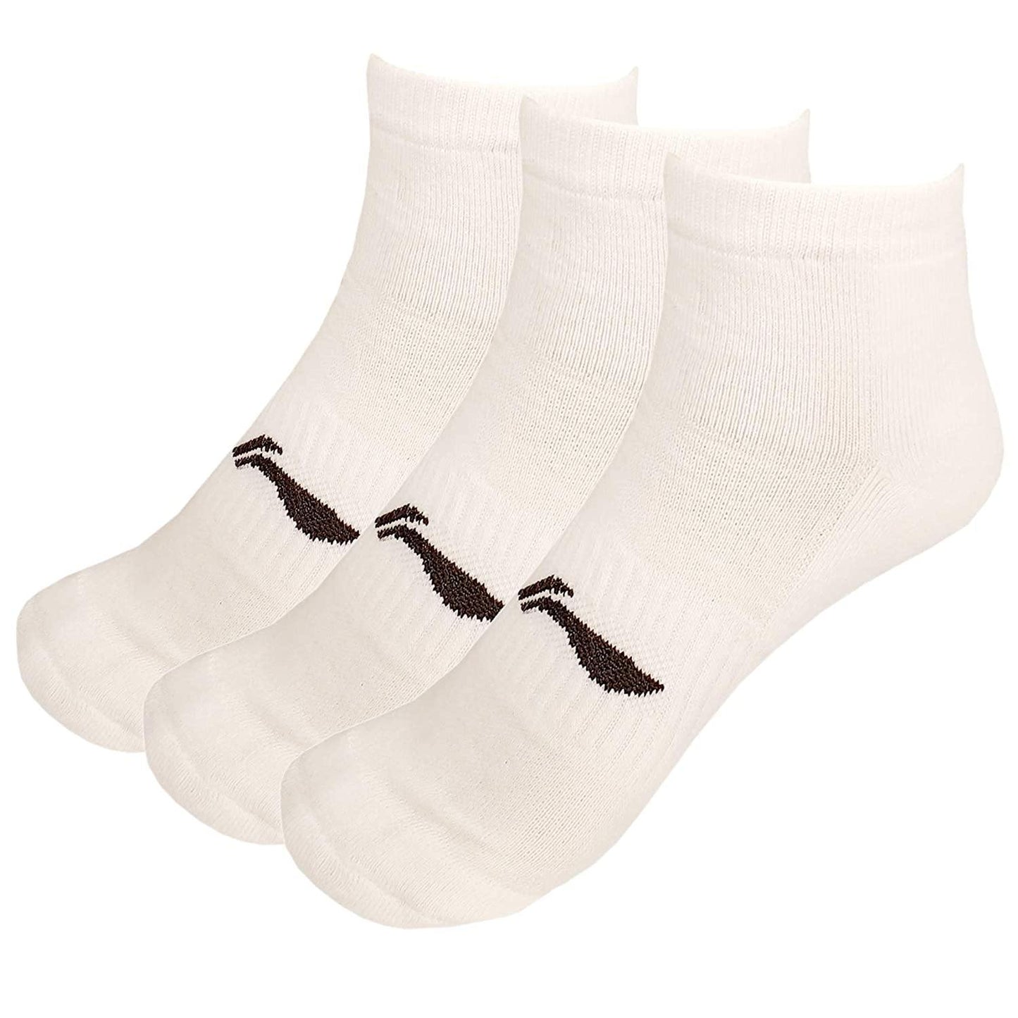 Li-Ning Cotton Men's Sports Socks, Ankle length, Pack of 3, White - Best Price online Prokicksports.com