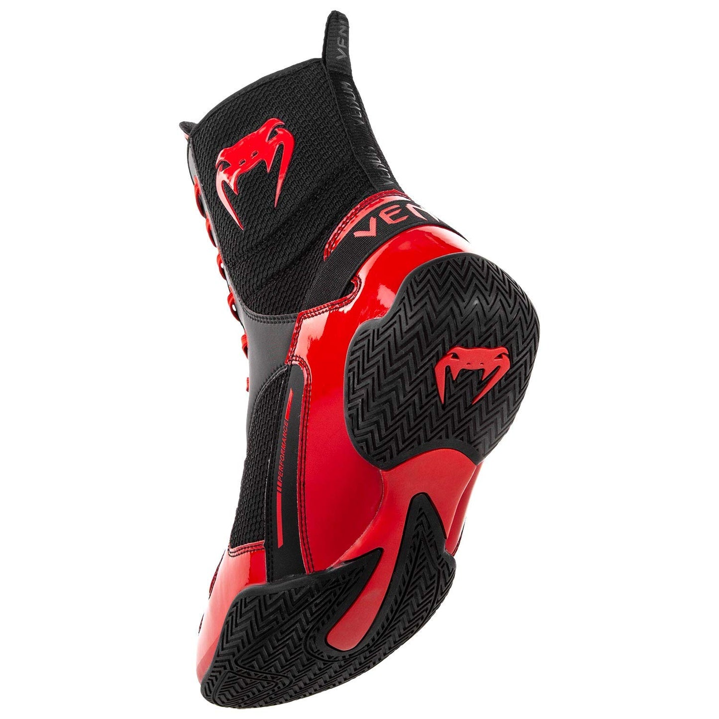 Venum Elite Boxing Shoes - Black/Red - Best Price online Prokicksports.com