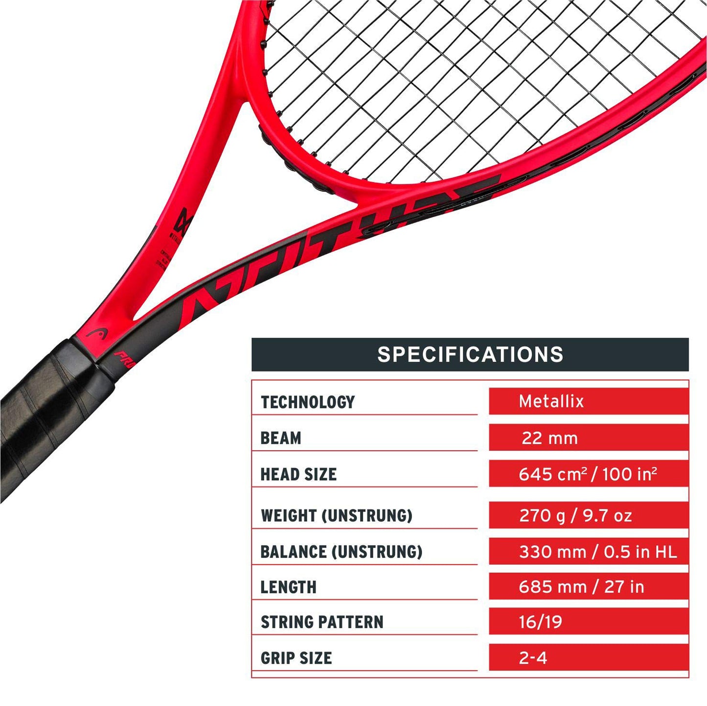 HEAD Attitude PRO Tennis Racquet, Red - Best Price online Prokicksports.com