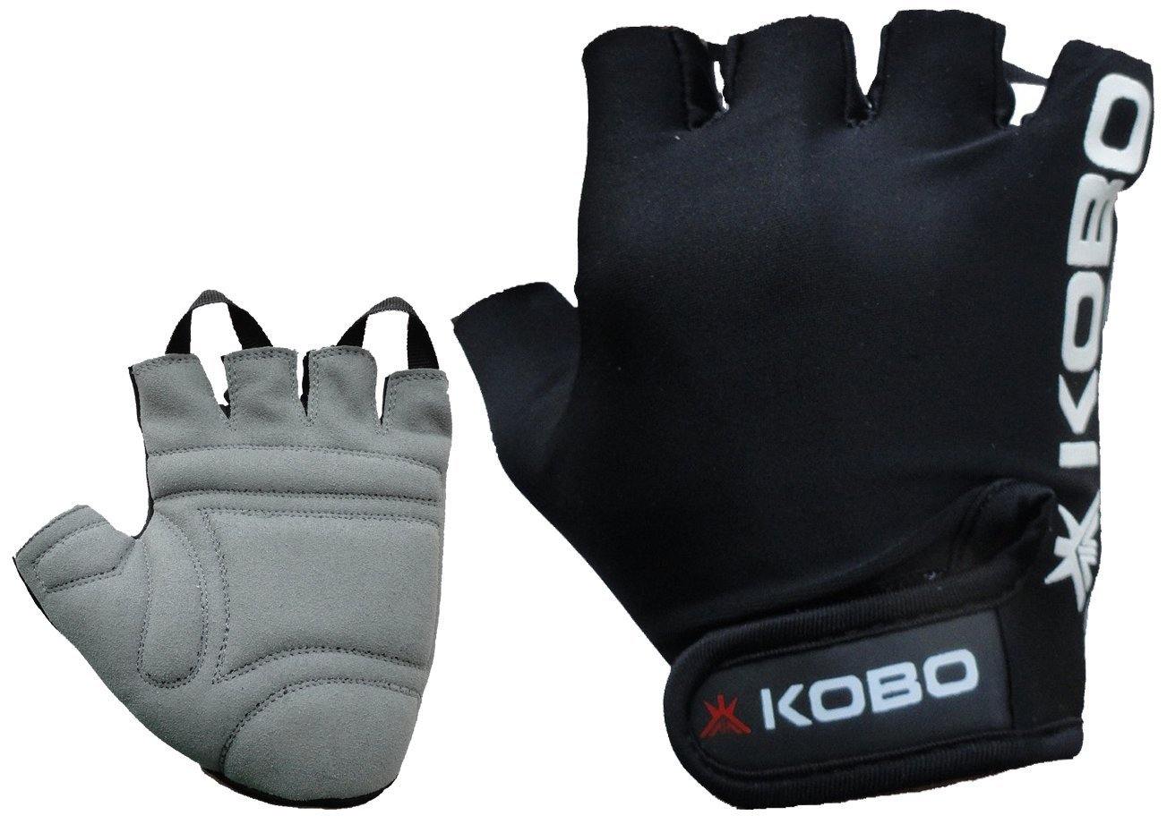 Kobo Leather Fitness Gloves Black - Best Price online Prokicksports.com