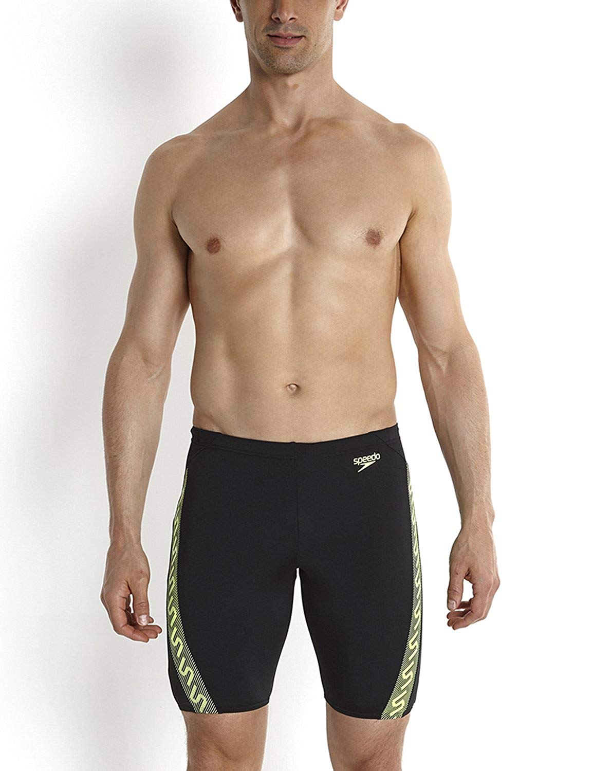 Speedo Male Swimwear Monogram Jammer (Black/Fluo Yellow) - Best Price online Prokicksports.com
