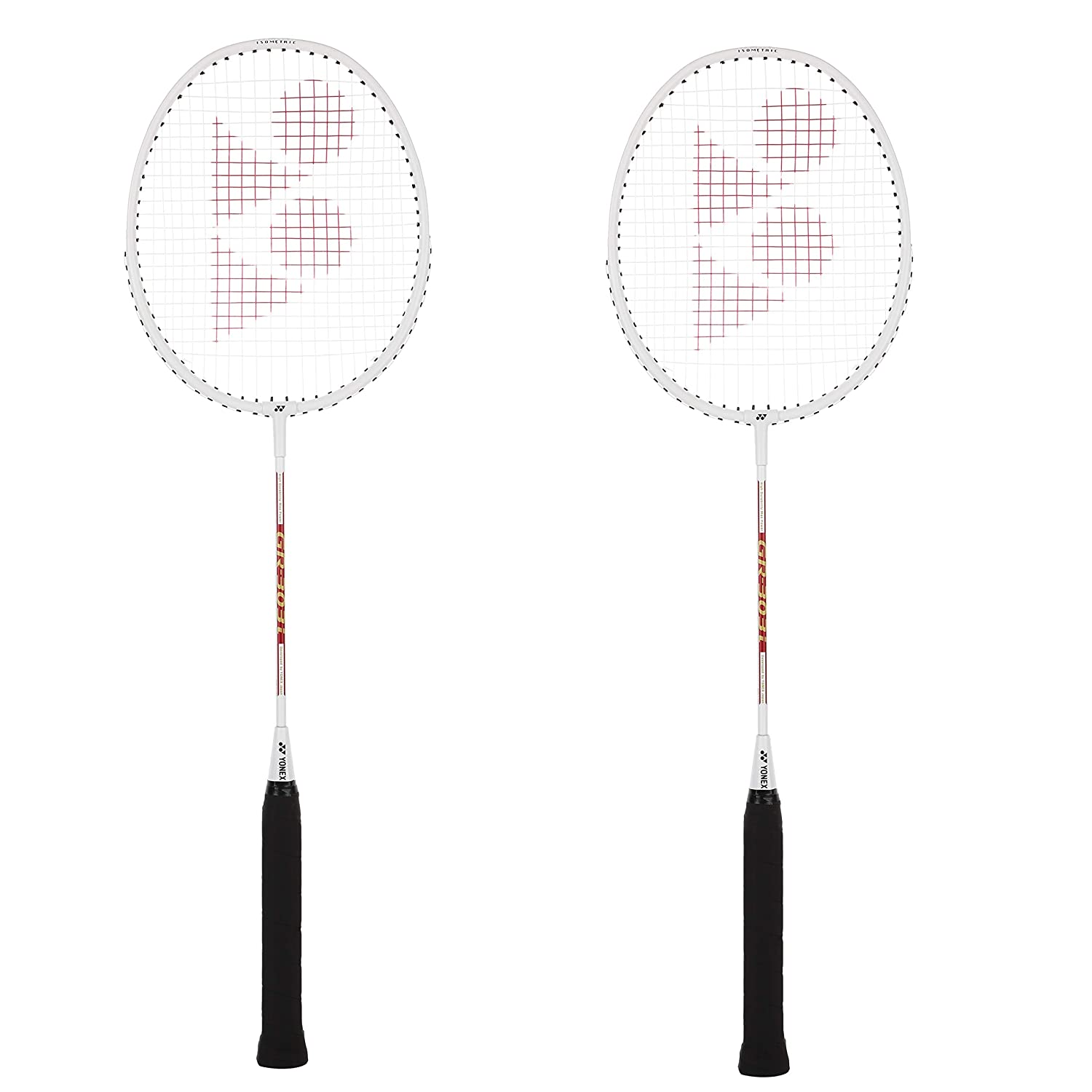White Racket Black String Yonex GR 303 I Badminton Rackets Set of 2 - White – Prokicksports