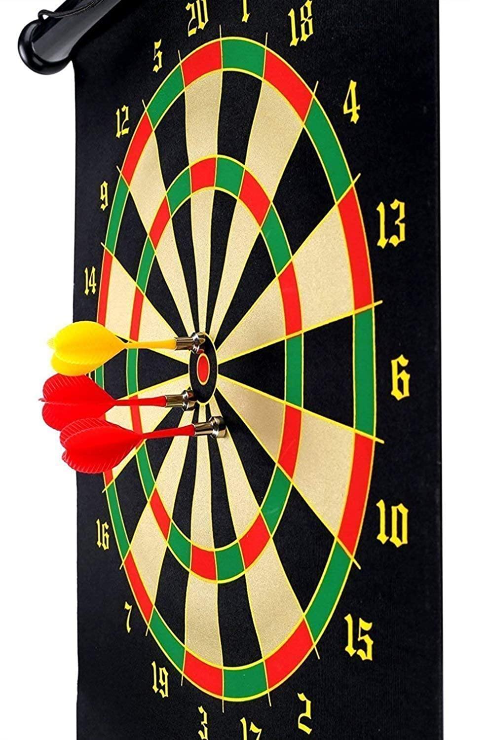 Prokick High Magnetic Power with Double Faced Portable and Foldable Dart Game with 6 Colourful Non Pointed Darts for Kids 20-Inch - Best Price online Prokicksports.com