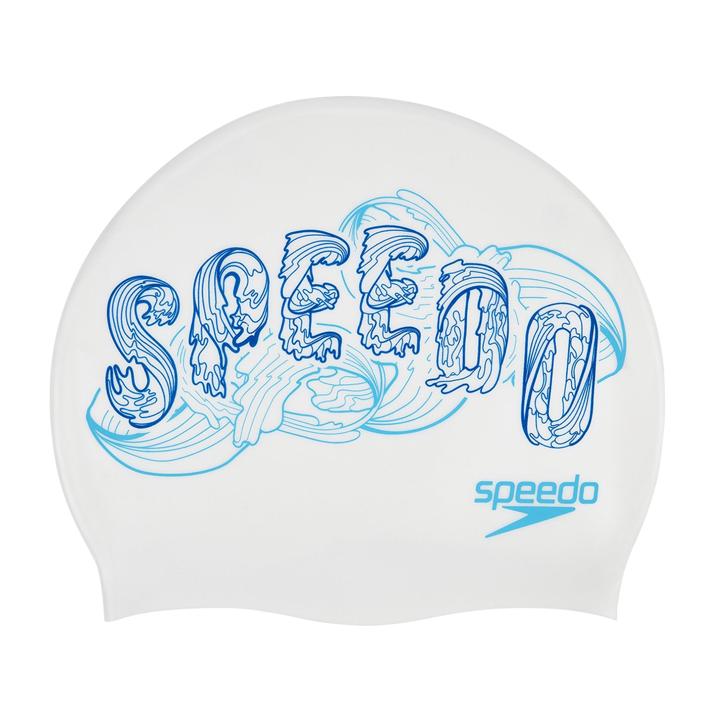 Speedo Slogan Print Swimming Cap, Free Size (White/Blue) - Best Price online Prokicksports.com