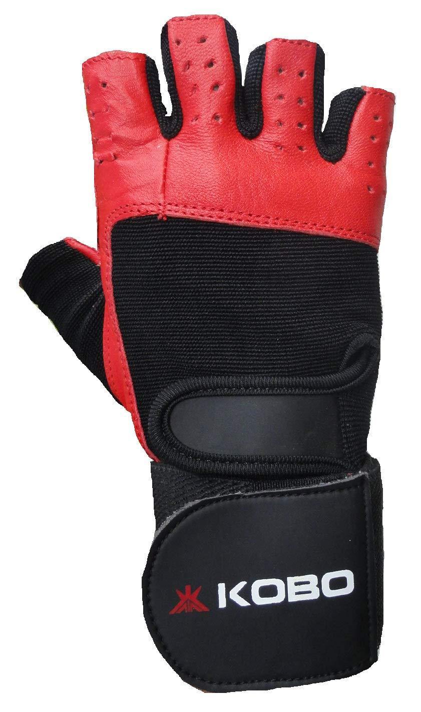 Leather Fitness Gloves/Weight Lifting Gloves/Gym Gloves Red - Best Price online Prokicksports.com