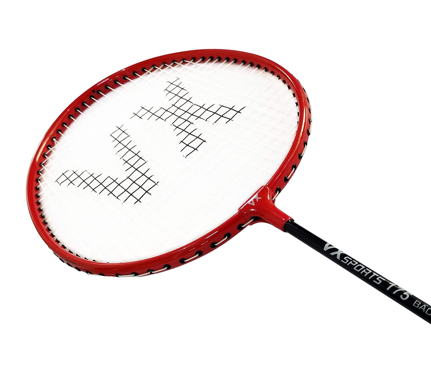 Vector X Badminton Recquet Set of 2 with Full Cover Red - Best Price online Prokicksports.com