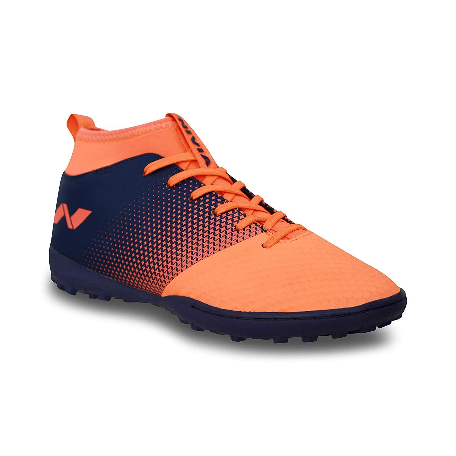 Nivia Ashtang Football Turf Shoes - Fluorescent Orange/Black - Best Price online Prokicksports.com