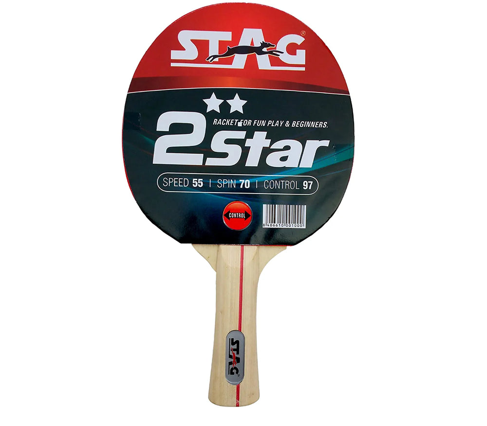 Stag 2 Star Table Tennis Racket - Red/Black