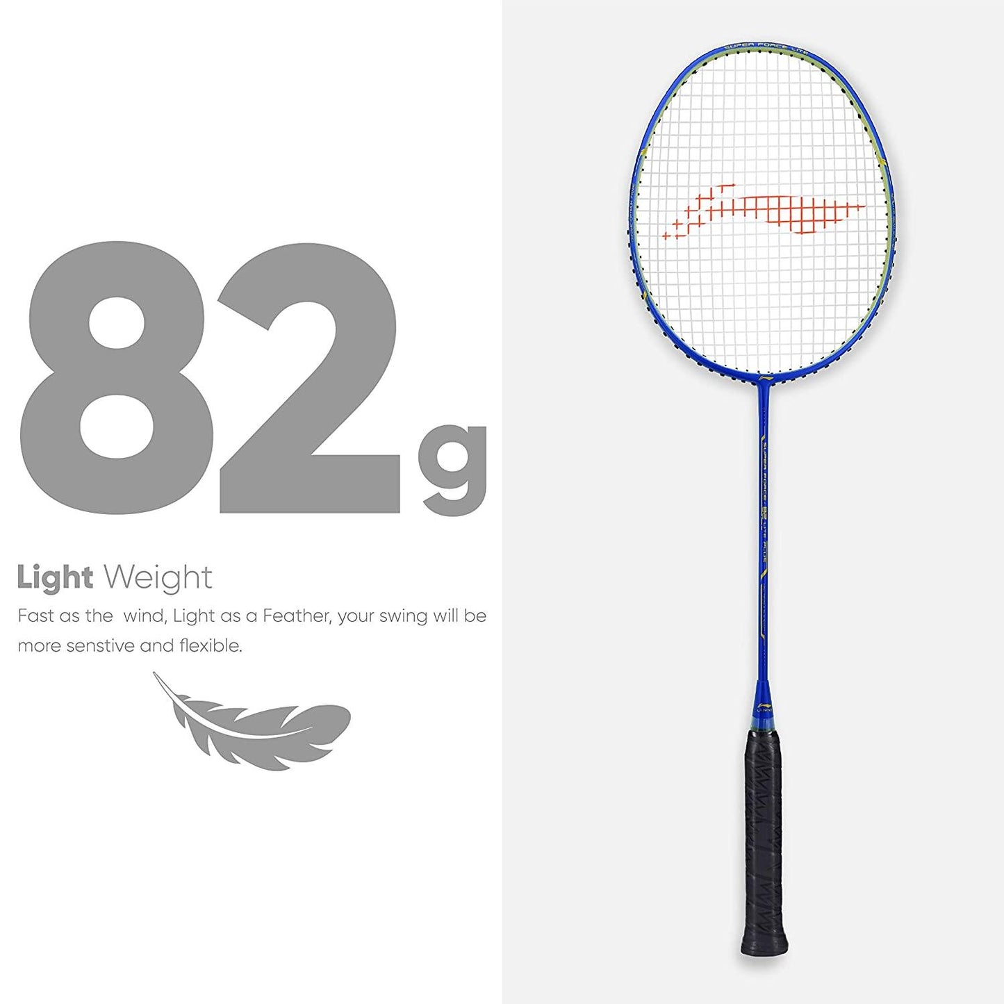 Li-Ning Super Force 82 Lite Plus Strung Badminton Racquet With Full Cover (Blue/Gold) - Best Price online Prokicksports.com