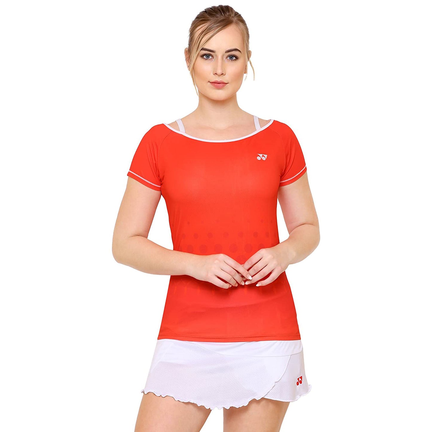 Yonex 20282 Round Neck T Shirt for Women, High Risk Red - Best Price online Prokicksports.com