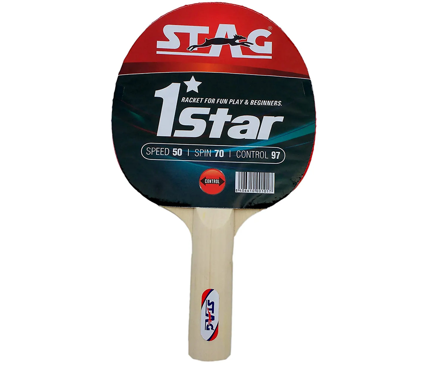 Stag 1 Star Table Tennis Racket - Red/Black - Best Price online Prokicksports.com