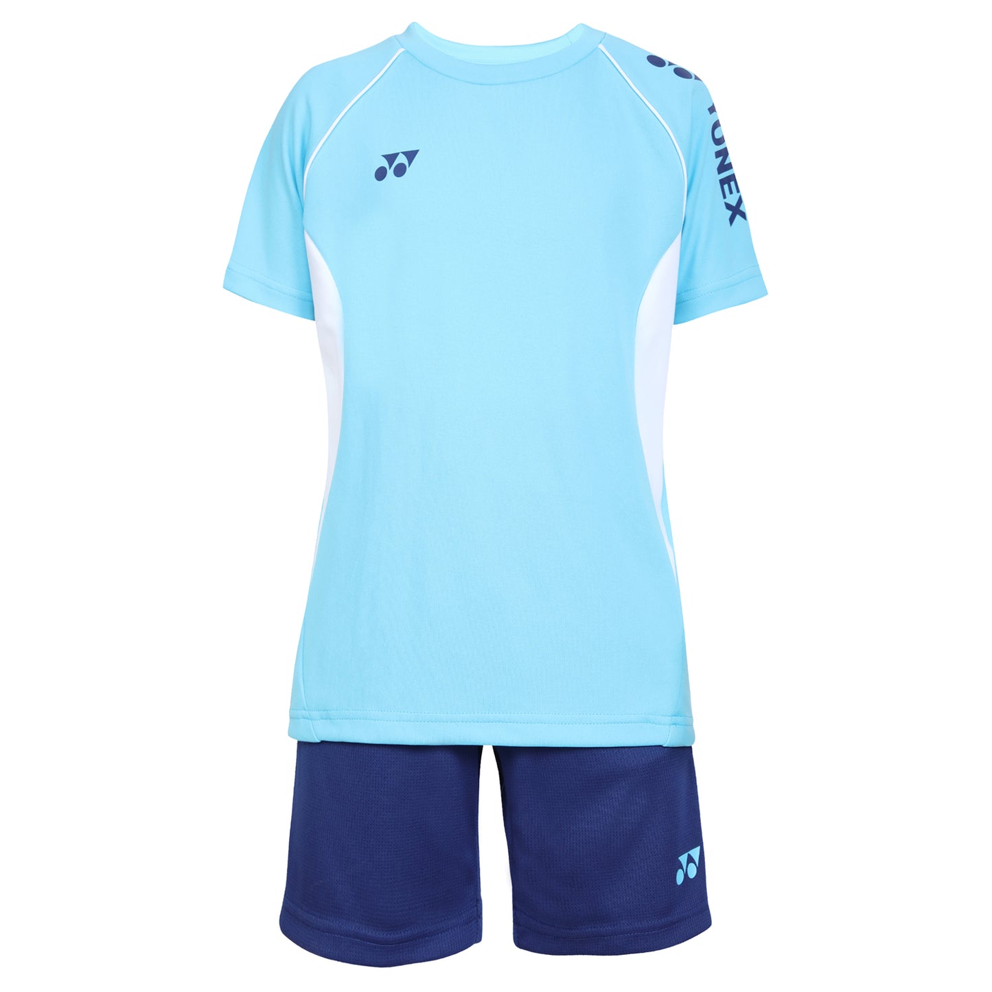 Yonex 1594 Round Neck T-Shirt and Short set for Junior, Blue Atoll - Best Price online Prokicksports.com