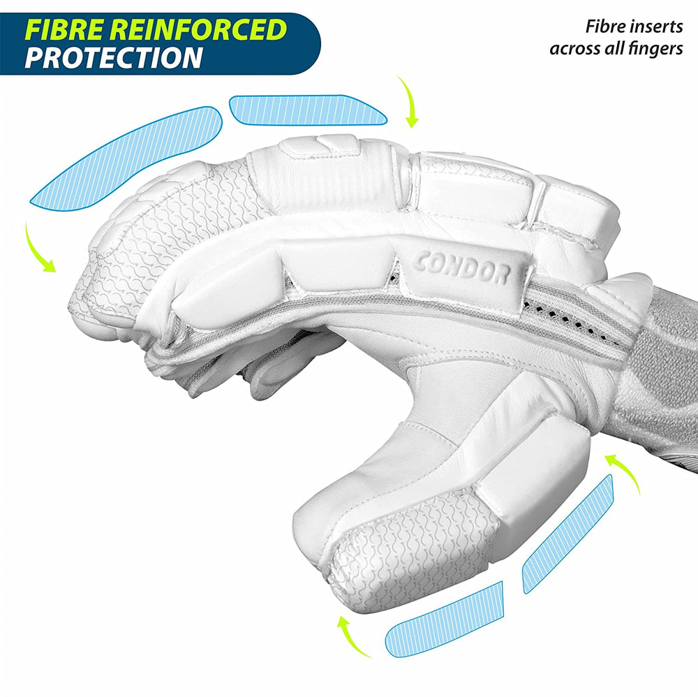 DSC Conder Pro RH Batting Gloves , White - Best Price online Prokicksports.com